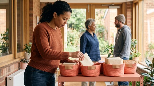 Community members browse a dignified care pantry