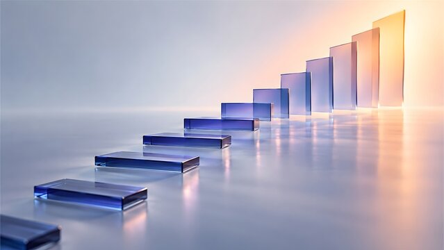 Abstract glowing digital 3D geometric waves and shapes perfectly rendered