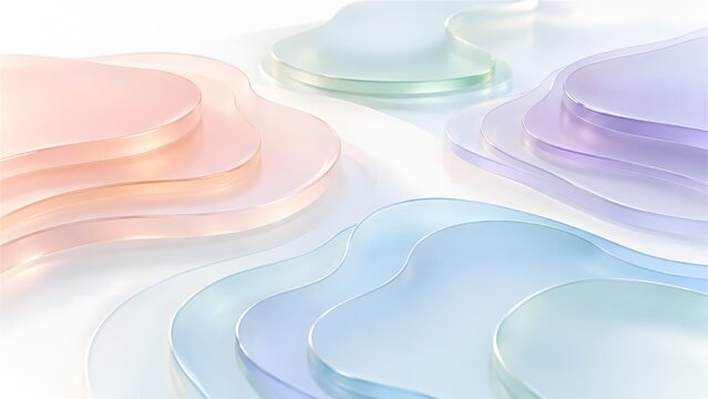 Abstract glowing digital 3D geometric waves and shapes perfectly displayed