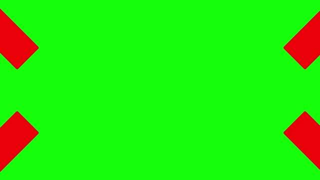 Large Red X Symbol, Bright Green Chroma Key Screen, Bold Cross Mark, Warning and Rejection Graphic, Clean Motion Graphics Video Background