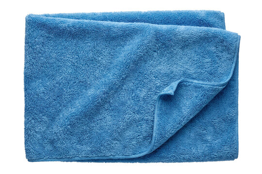 Microfiber towel isolated on a transparent or white background. Professional automotive exterior drying material, soft vehicle cleaning cloth and auto detailing supply.