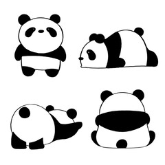 Cute cartoon panda set in different poses © 조 규상