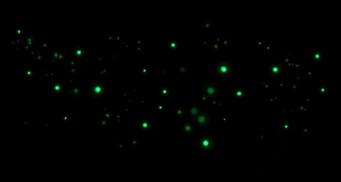 Green magic dust and flickering sparkles, abstract glowing particles cloud and bokeh effect, luxury golden glitter spray for holiday card design, shining light overlay for creative graphic projects	