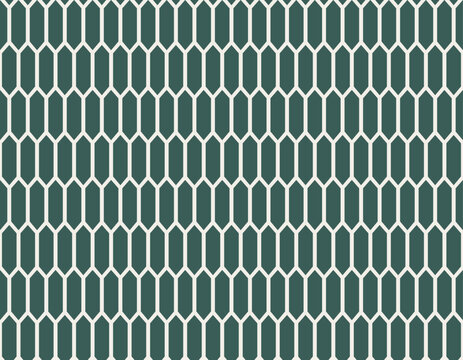 Dark Green Hexagon Lattice Seamless Vector Pattern Background