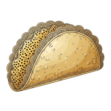 Ornamental taco with intricate lace-like pattern