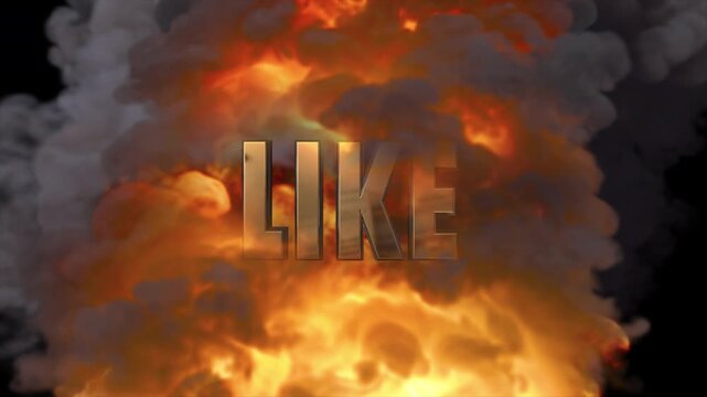 Like Fire Text Transition Alpha Channel