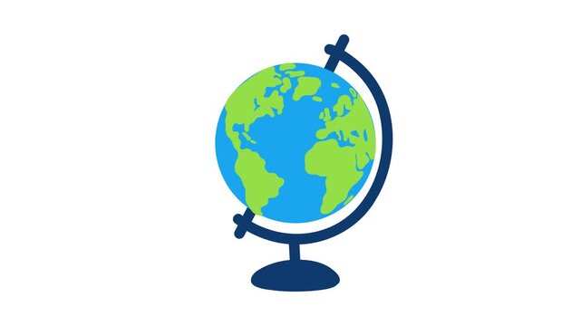 animation colorful globe rotating for education and geography