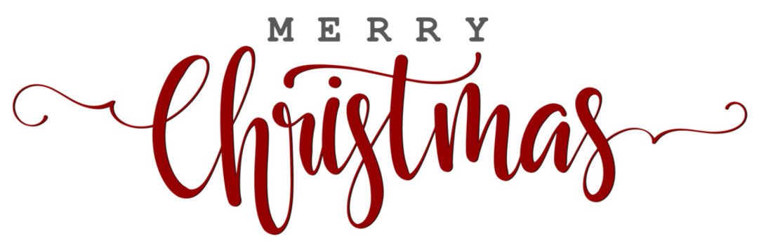 Merry christmas lettering calligraphy vector eps
