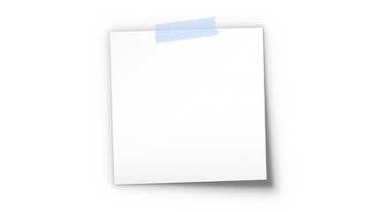 White square sticky note paper mockup with adhesive tape isolated on transparent background, realistic blank post-it memo pad for office reminder and message notice © Josnara