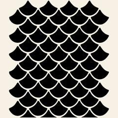 Black fish scale pattern seamless background vector illustration    © Kajonbai