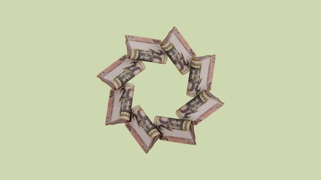 3D Render Belarus 20 BYN Banknote Bundle
