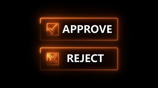 Choices between right and wrong symbols concept on the transparent background. Yes or No decisions, crisis decision making. Motion graphics of approve or reject concept.