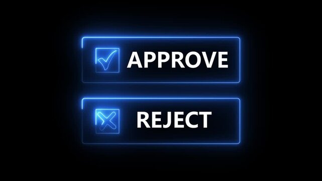 Choices between right and wrong symbols concept on the transparent background. Yes or No decisions, crisis decision making. Motion graphics of approve or reject concept.