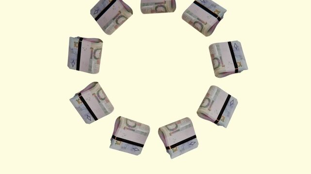 Rotating Belarus 100 BYN Cash Bundle - Finance Background