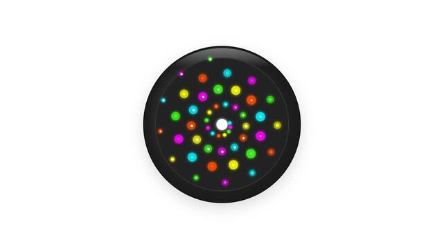 Optical Fiber Cable Cross-Section with Spiral Neon Cores and Pulsating Light Points