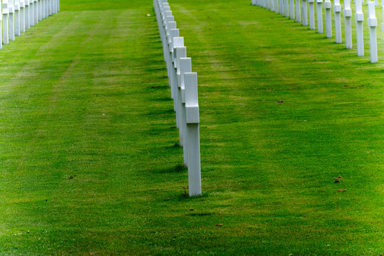 Normandy American Cemetery and Memorial American Battle Monuments Commission on a summer day. Photo taken July 16th, 2026, Colleville-sur-Mer, Normandie, France.