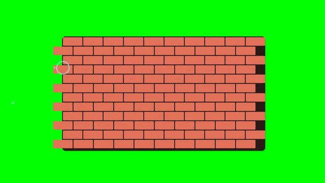 Network Firewall Brick Wall Deflecting Digital Sparks Cyber Security Animation
