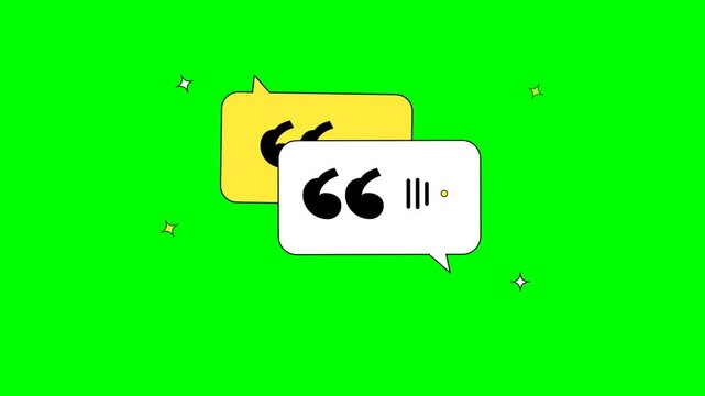Vibrant speech bubble icons with quotation marks for chat communication and messaging concept