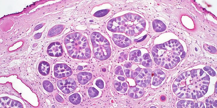 Histology Microscopic Slide View of Human Cellular Tissue Structure