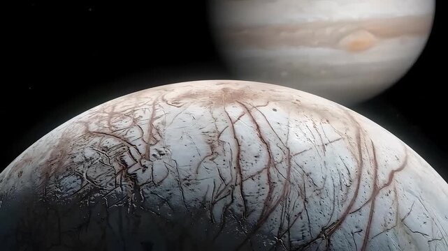 Earth and Moon in Space with Blue Planet Globe and White Egg Sphere Concept, Isolated World, Easter Holiday, Nature, Global Map, Astronomy and Environmental Illustration