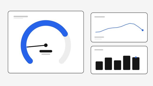 Animated Data Dashboard with Gauge and Bar Charts