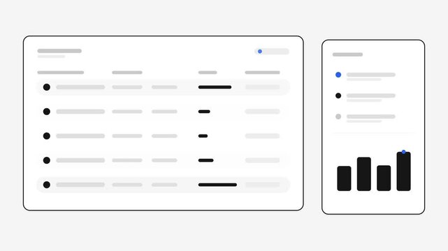 Animated Task List UI with Bar Chart Side Panel
