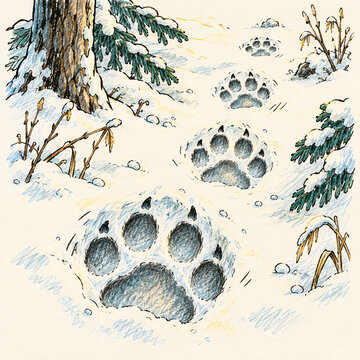Lynx Paw Print Study