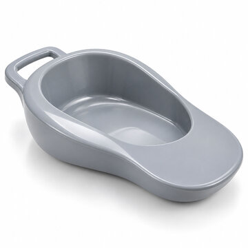 Clean Modern Medical Bedpan for Patient Care Isolated on White