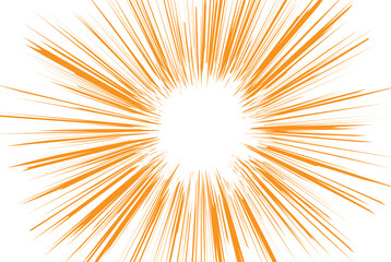 Fototapeta premium Orange Manga Speed Lines Background for Anime Action