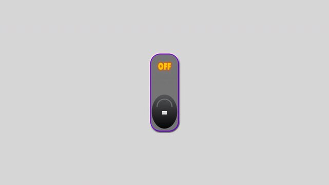 On-off switch in motion, turning on and off multiple times, light background, power control.
