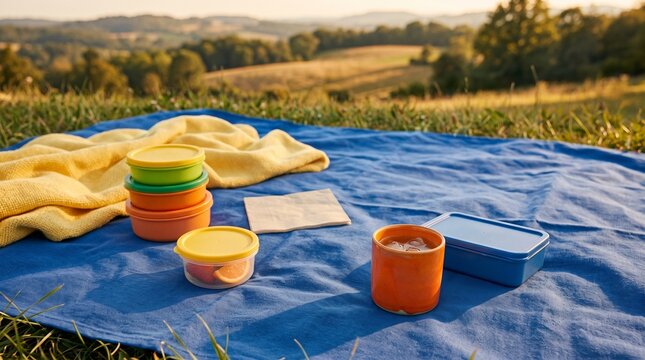 Packed picnic leftovers signal a relaxed afternoon