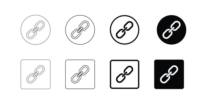 A diverse collection of hand drawn link icons showcasing variations in style fill and shape for versatile design