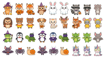 Fototapeta premium Set of Halloween shopping icons including retail sale tags and spooky holiday symbols displayed on a plain white background.