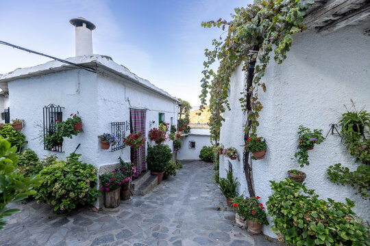 Picturesque corners of the charming village of Bubion, in the Alpujarras, Granada, Andalusia, Spain