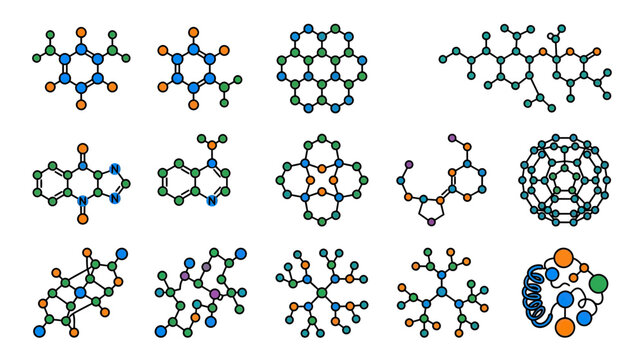Molecular Structures Isolated Science Chemistry Atoms Bonds