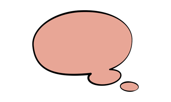 Thought bubble cartoon shape for ideas and thinking, conveying contemplation and imagination, isolated on white background for design.