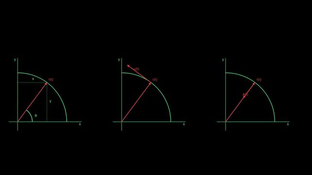 Geometric Construction of Angles on Black Background with Cinematic Motion