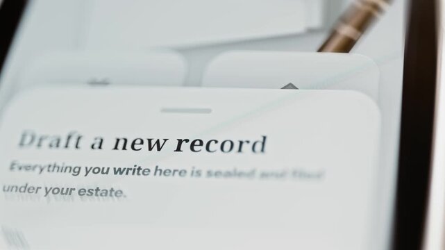 New estate record draft opens secure writing panel