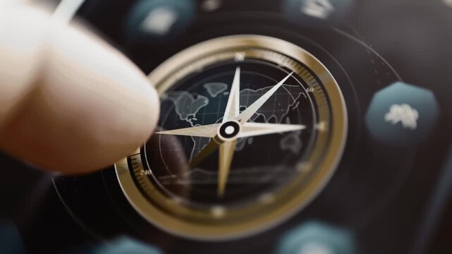 Touch rotates compass across global estate map