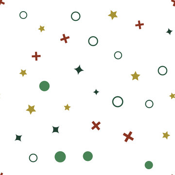 Minimalist Geometric Seamless Pattern With Shapes