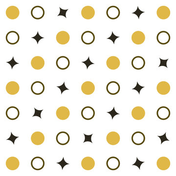 Minimalist Geometric Pattern with Circles and Stars
