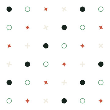 Abstract Geometric Pattern With Circles And Crosses