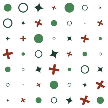 Abstract Geometric Pattern With Circles And Crosses