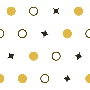 Minimalist Geometric Pattern with Circles and Stars