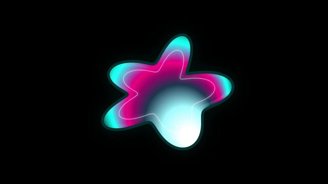 Colorful fluid shapes transform and swirl against a dark background throughout the sequence morphing abstract