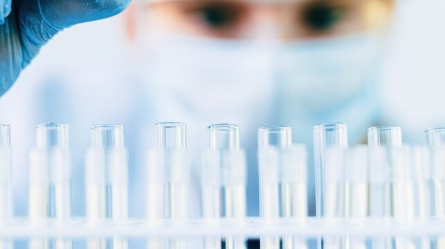 Scientist working in a laboratory handling test tubes for research and experiments