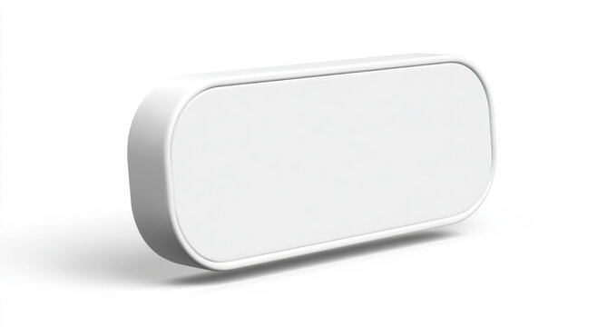 Minimalist white pill shaped device mockup isolated on background.