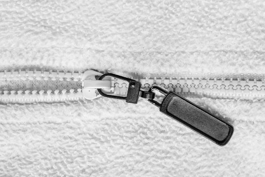 Clothes zipper closeup