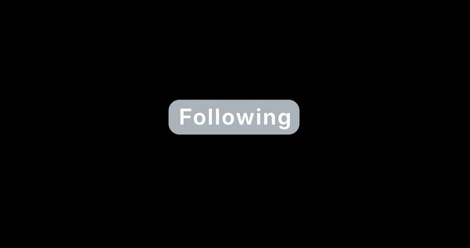 Follow Text Animation on Black Background | social media follow button animation 