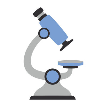 microscope isolated on white background in flat style
